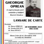 Lansare de carte la Biblioteca Județeană Arad. „Gheorghe Oprean – o viață închinată unirii românilor și înălțării Bisericii Ortodoxe”
