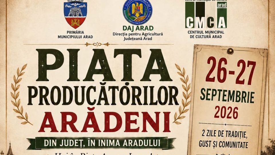 Piața Producătorilor Arădeni, în Piața „Avram Iancu“. PROGRAM