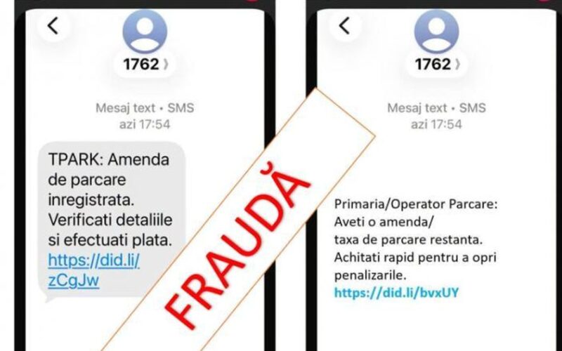O nouă tentativă de fraudă prin mesaje transmise în numele serviciului TPARK