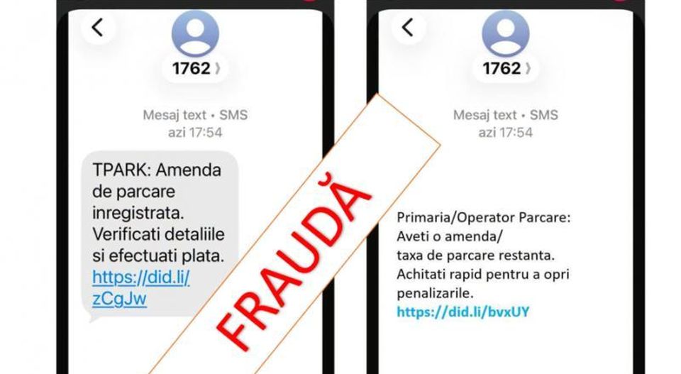 O nouă tentativă de fraudă prin mesaje transmise în numele serviciului TPARK